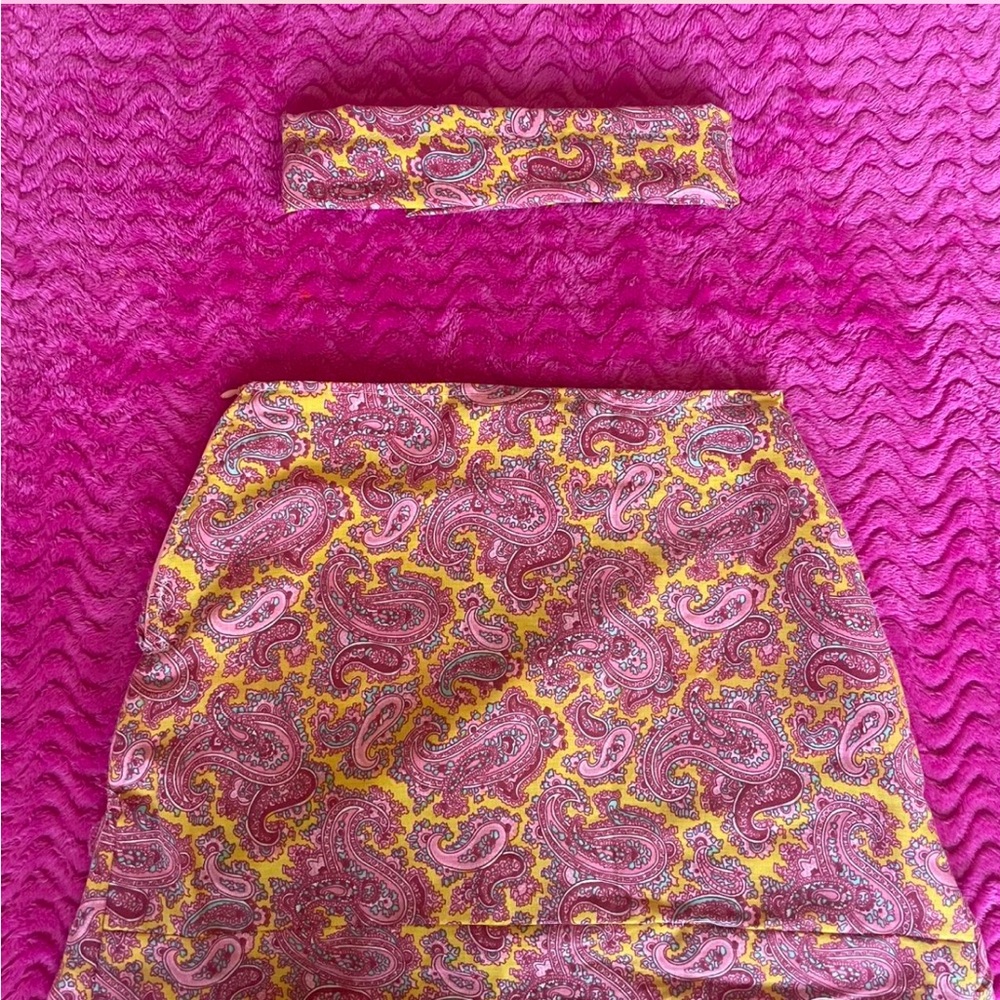 Paisley Pink and Yellow Skirt and Headband Set